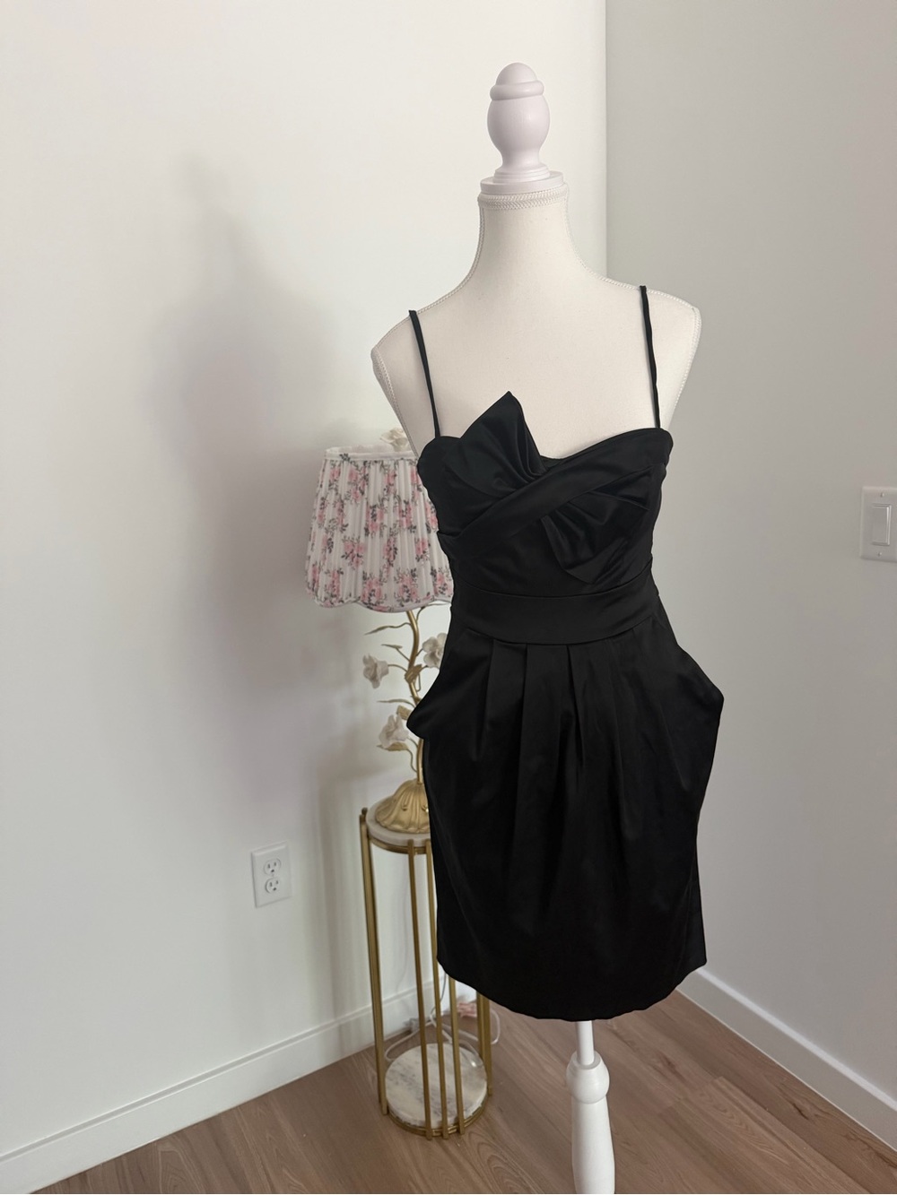 City Triangles Black Mini Dress with Spaghetti Straps